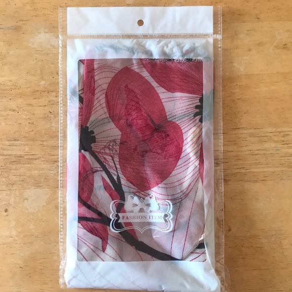 Pink Floral Chiffon Face Mask - Picture 3 of 3